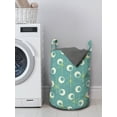 thumbnail image 3 of Abstract Laundry Bag, Pattern of Olive Like Circular Shapes and Streaks, Hamper Basket with Handles Drawstring Closure for Laundromats, 13" x 19", Cadet Blue Green, by Ambesonne, 3 of 4
