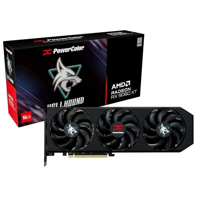 Tarjeta de Video POWER COLOR Radeon RX 9060 XT HELLHOUND OC 16GB GDDR6 RX9060XT 16G-L/OC
