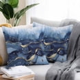 thumbnail image 2 of Abstract Ombre Navy Blue Gold Marble Outdoor Pillow Covers Pack of 2 Nautical Waterproof Throw Pillow Covers Decorative Cushion Cases for Patio Garden Tent Balcony Couch 26x26 inch, 2 of 8