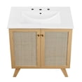 thumbnail image 6 of Modway Soma 30" Modern Wood Bathroom Vanity with Adjustable Shelf in Oak/White, 6 of 16