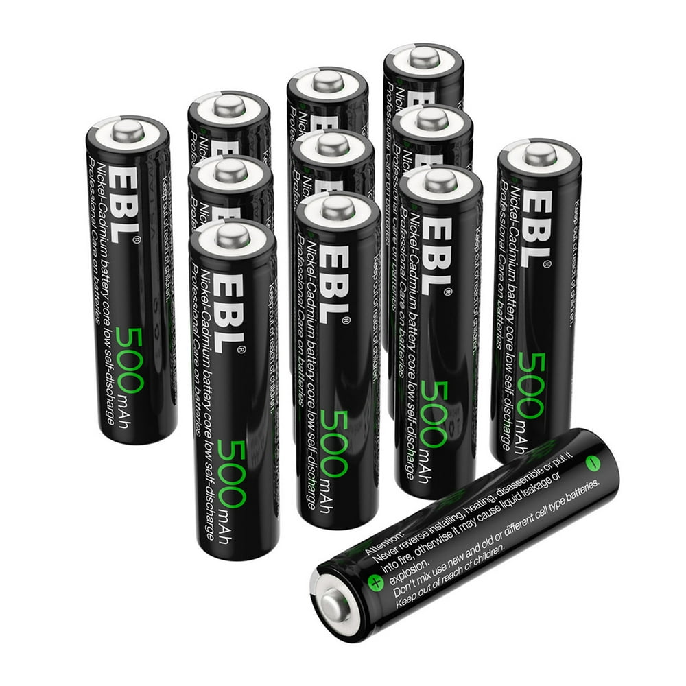 EBL 12Pack 1.2V 500mAh NiCD Rechargeable AAA Batteries for Solar Garden Light