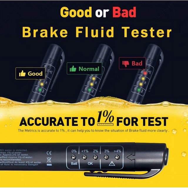 Car Brake Fluid Tester Diagnostic Tool 5 LED Pen Oil Quality Test for Nissan