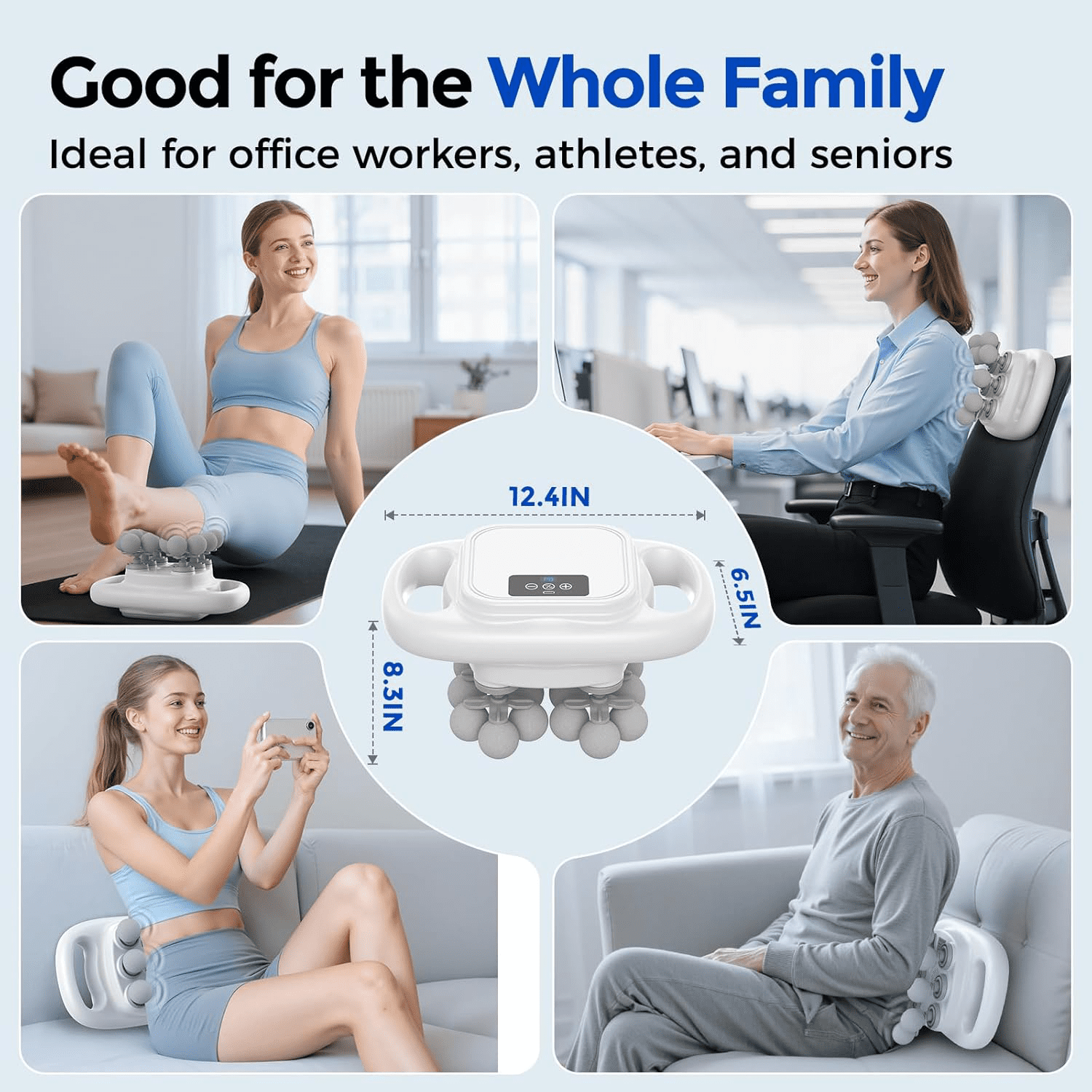 16-Head Massage Gun Set, Deep Tissue Percussion Massager with 8 Modes & 50 Intensities, Portable Quiet Muscle Massage Gun for Legs, Waist, Back, Neck, Buttocks Muscles Pain Relief, White