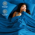 thumbnail image 3 of Bare Home Luxury Bed Sheet Set - Premium 1800 Collection - 6 Piece - Full, Medium Blue, 3 of 9