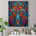 thumbnail image 4 of Toile Murale Florale d'Épée Ancienne 15,75 X 11,81 Pouces, 4 of 8
