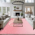 thumbnail image 3 of Large Area Rugs for Living Room Bedroom, Happy Valentine's Day 6'x9' Rug Washable Carpet Runner Indoor Outdoor, Pink Shining Love Heart Romantic Non Slip Floor Mats Rug for Kitchen, Playroom, 3 of 8