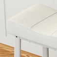 thumbnail image 2 of Taburetes de Bar Modernos de Cuero Sintético Gris - Juego de 4, Altura para Mostrador con Patas Blancas y Reposapiés, blanco, 2 of 15