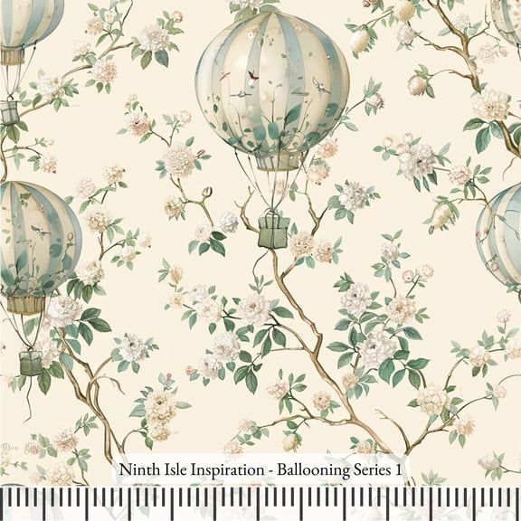Ninth Isle Inspiration - Ballooning Series - 100% Rayon Fabric By The Yard (Series1, HalfYard)