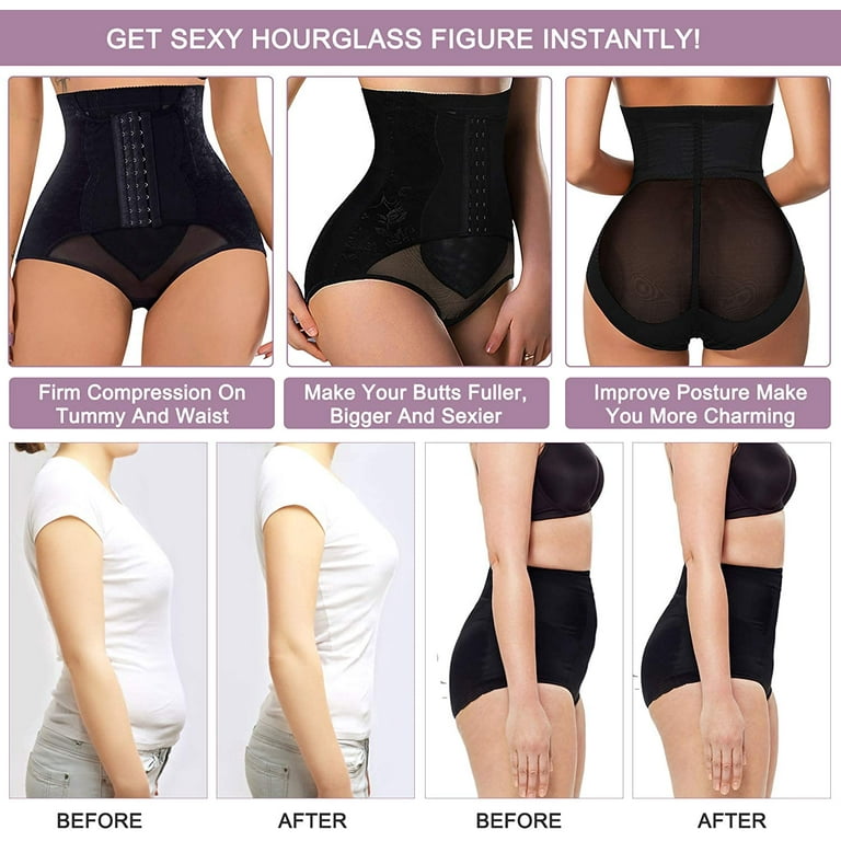 Loday Women High Waist Butt Lifter Panties Slimming Body Shaper Corset  Tummy Control Waist Trainer Compression Underwear(Black, M） 