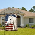 thumbnail image 2 of Amhnf White Horse American Flag Rustic Wood Garden Flag For Home Outdoor Garden Yard Decor 12x18 inch, 2 of 5