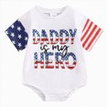 thumbnail image 3 of Baby Onesies Boy 4th Of July Baby Girl Boy Outfit Letter Embroidery Romper Short Sleeve Newborn Jumpsuit Infant Girl Boy Summer Clothes, 3 of 7