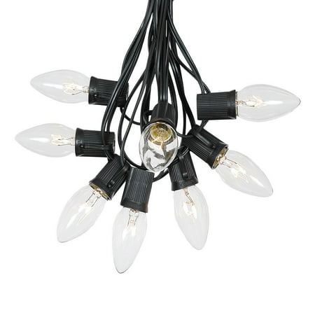 Christmas Ball Lights For Outdoor Trees C9 Christmas String Light Set - Outdoor Christmas Light String - Christmas Tree Lights - Hanging Christmas Lights - Roofline Light String - Outdoor Patio String Lights - Black Wire - 25 Foot ()