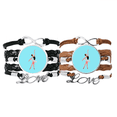 thumbnail image 1 of Ballet Action Talent Display Performance Bracelet Hand Strap Leather Rope Wristband Double Set, 1 of 3