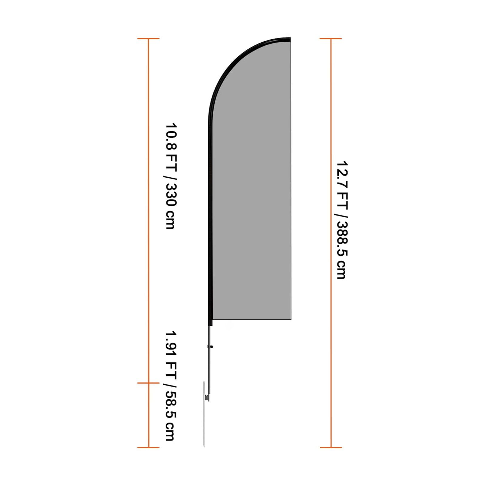 KFFKFF Swooper Flag Pole Set, Includes 2 Units of 12.7 ft Flag Poles for Outdoor Business Promotions, Comes with Ground Stakes & Portable Bag (Excludes Flag)