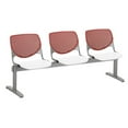 thumbnail image 2 of KFI Studios KOOL 3 Seat Reception Bench, White Seat, Coral Back, 2 of 2