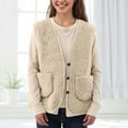thumbnail image 7 of adviicd Women's Fleece Vest for Autumn Winter, Warm Soft Sleeveless Jacket Casual Short Puffer Waistcoat with Pockets (Beige, M), 7 of 7