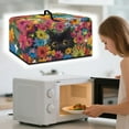 thumbnail image 2 of Whosucclay Cat Daisy Print Microwave Cover with Top Handle Oil-Proof Microwave Breathable Oven Dust Protector Scratch Resistant Decorative Dust Proof Cover-L, 2 of 7