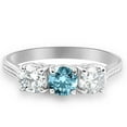 thumbnail image 4 of Pompeii 1 1/2Ct Blue Diamond 3-Stone Accent Engagement Ring in Gold Lab Grown (G/H,VS), 4 of 6