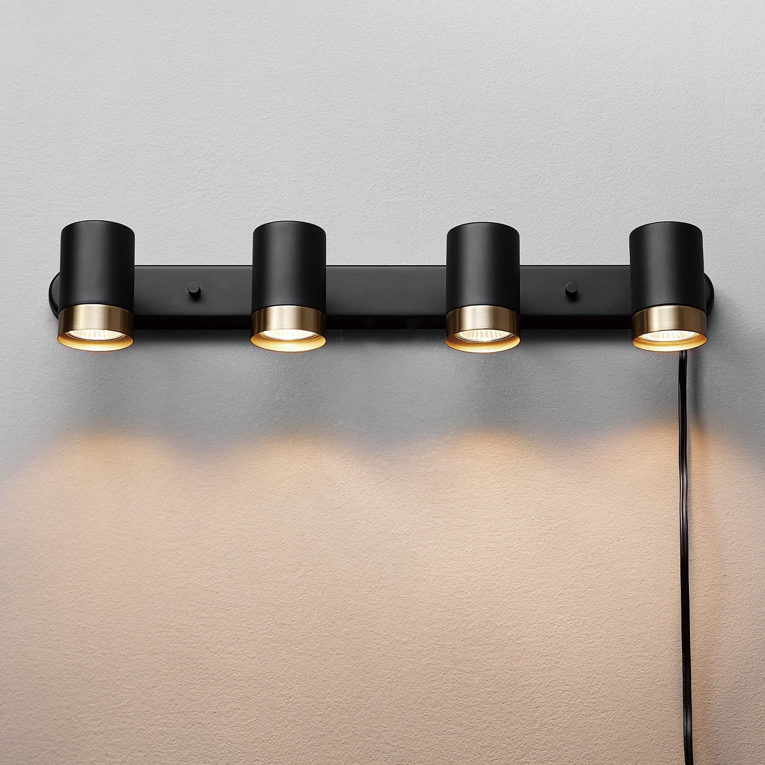 Globe Electric 22" Minimalist 4-Light Matte Black Plug-in Track Light