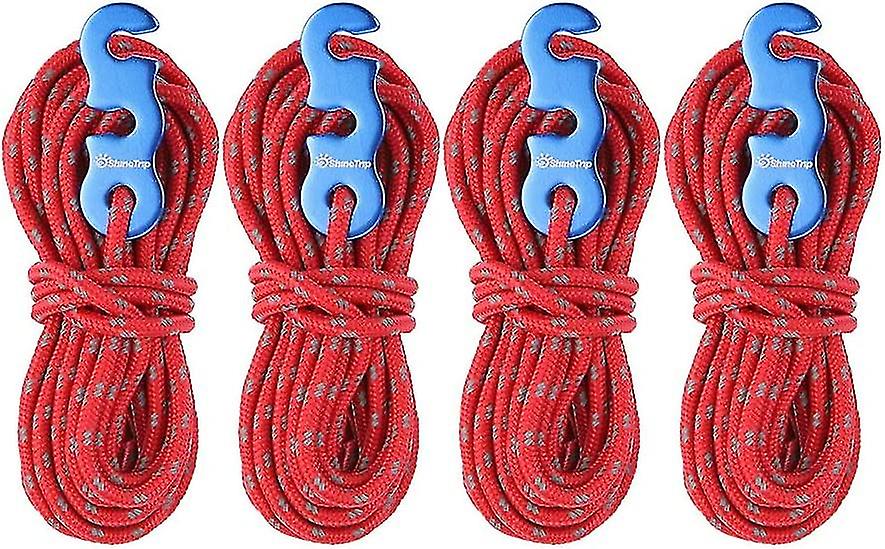 Yanmeer 3m X 4pcs Reflective Tent Rope Adjuster Aluminum Cord Guy Line ...