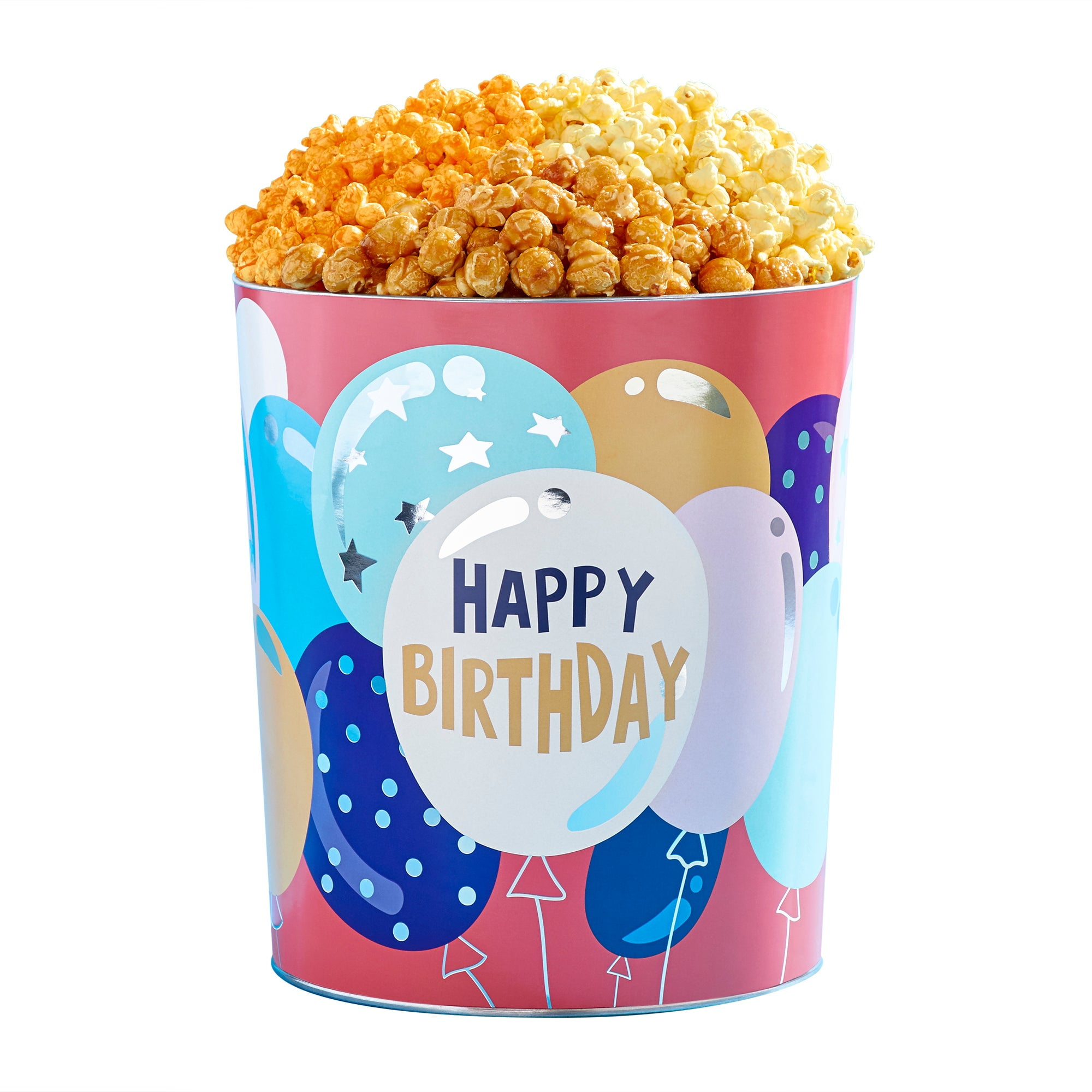 The Popcorn Factory Gift Tin, Happiest Birthday Balloon, 3.5 Gallons
