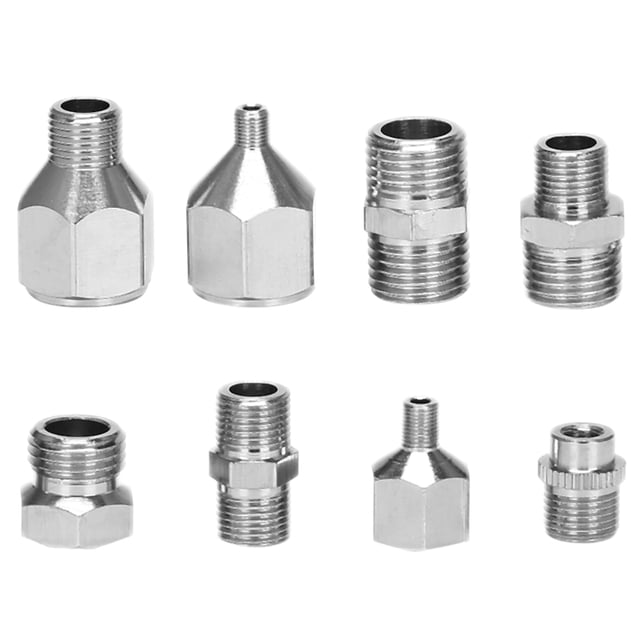 Ensemble de 8 Adaptateurs Flexibles pour Aérographe et Tuyau d'Aérographe