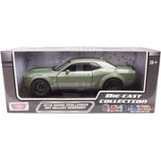 Motor Max 2018 Dodge Challenger SRT Hellcat Widebody, Green 79350GRN - 1/24 Scale Diecast Model Toy Car