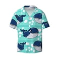 thumbnail image 5 of PAYOHTO Cute Kids Whale Pattern Girls Boys Mens Hawaiian Casual Short-sleeved Shirt Tropical Summer Beach Button Down Shirts, 5 of 7