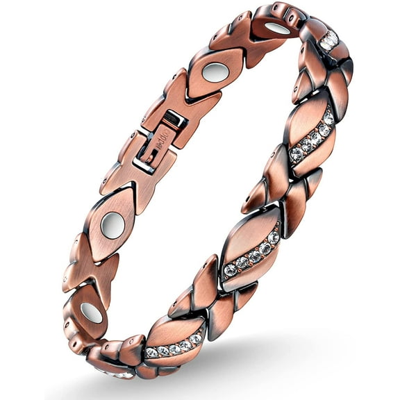 Copper Bracelets for Women, 99.99% Pure Copper Magnetic Bracelets with Effective Neodymium Magnets, Adjustable Jewelry Gift with Sizing Tool