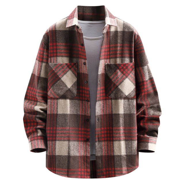 Blusa y camisa de manga larga con cuello vuelto, nueva camisa informal a cuadros para hombre, camisa holgada juvenil de manga larga, camisa informal para hombre, abrigo, blusa para hombre