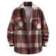 thumbnail image 1 of Blusa y camisa de manga larga con cuello vuelto, nueva camisa informal a cuadros para hombre, camisa holgada juvenil de manga larga, camisa informal para hombre, abrigo, blusa para hombre, 1 of 2