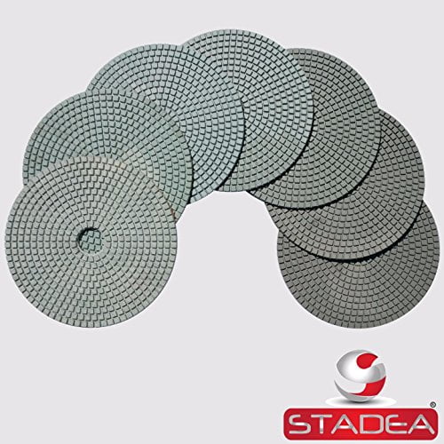 Stadea PPW266B Diamond Polishing Pads 7 Inch Set For Marble Concrete Stones Terrazzo Granite Floor Polishing