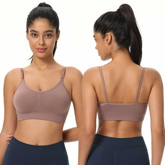 Blczomt Yoga Women Sports Bras Spaghetti Strap Crop Tank Tops Workout High Support Bras