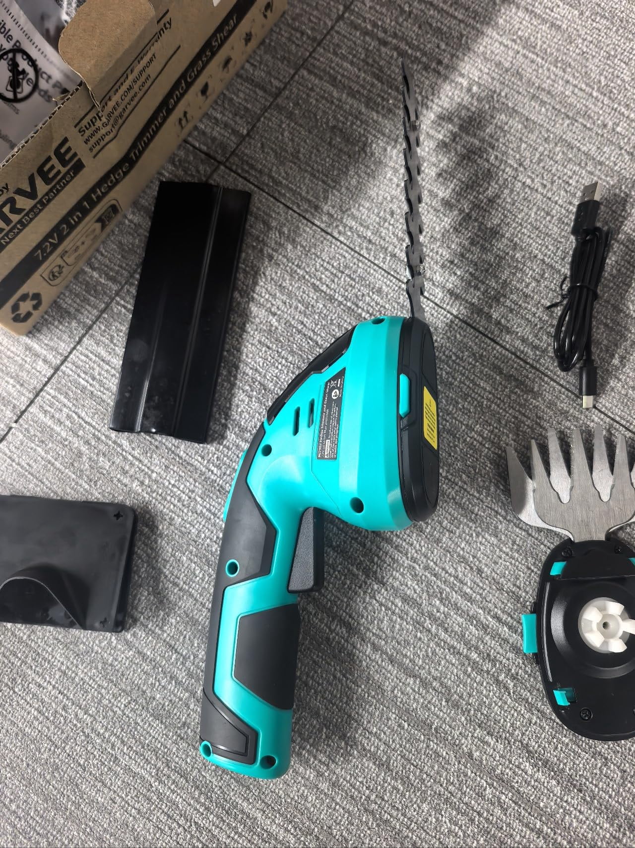 2-in-1 Wireless Electric Hedge Trimmer & Grass Shear – 7.2V Rechargeable Lithium-Ion, Handheld Garden Shrub Cutter, Type-C Charging, Ideal for Lawns, Hedges – Black+3262c