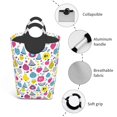 thumbnail image 4 of KLL Doodle Fruits Laundry Hamper,Large Canvas Fabric Lightweight Storage Basket Toy Organizer Dirty Clothes Collapsible Waterproof, 4 of 6