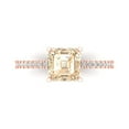 thumbnail image 2 of 2.7ct asscher cut brown natural morganite 18k rose gold Bridal Wedding Engagement Promise Anniversary Ring for Women size 5.75, 2 of 7