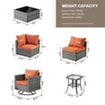 thumbnail image 3 of Toject 8 Pcs Paito Furniture Set, Outdoor Furniture Set with Swivel Chairs and Fire Pit (Orange Red), 3 of 9
