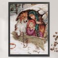 thumbnail image 3 of Hilo de bordar de algodón ecológico completo Wdftyju 14CT estampado arte de punto de cruz para niños y perros 48x61cm, 3 of 9