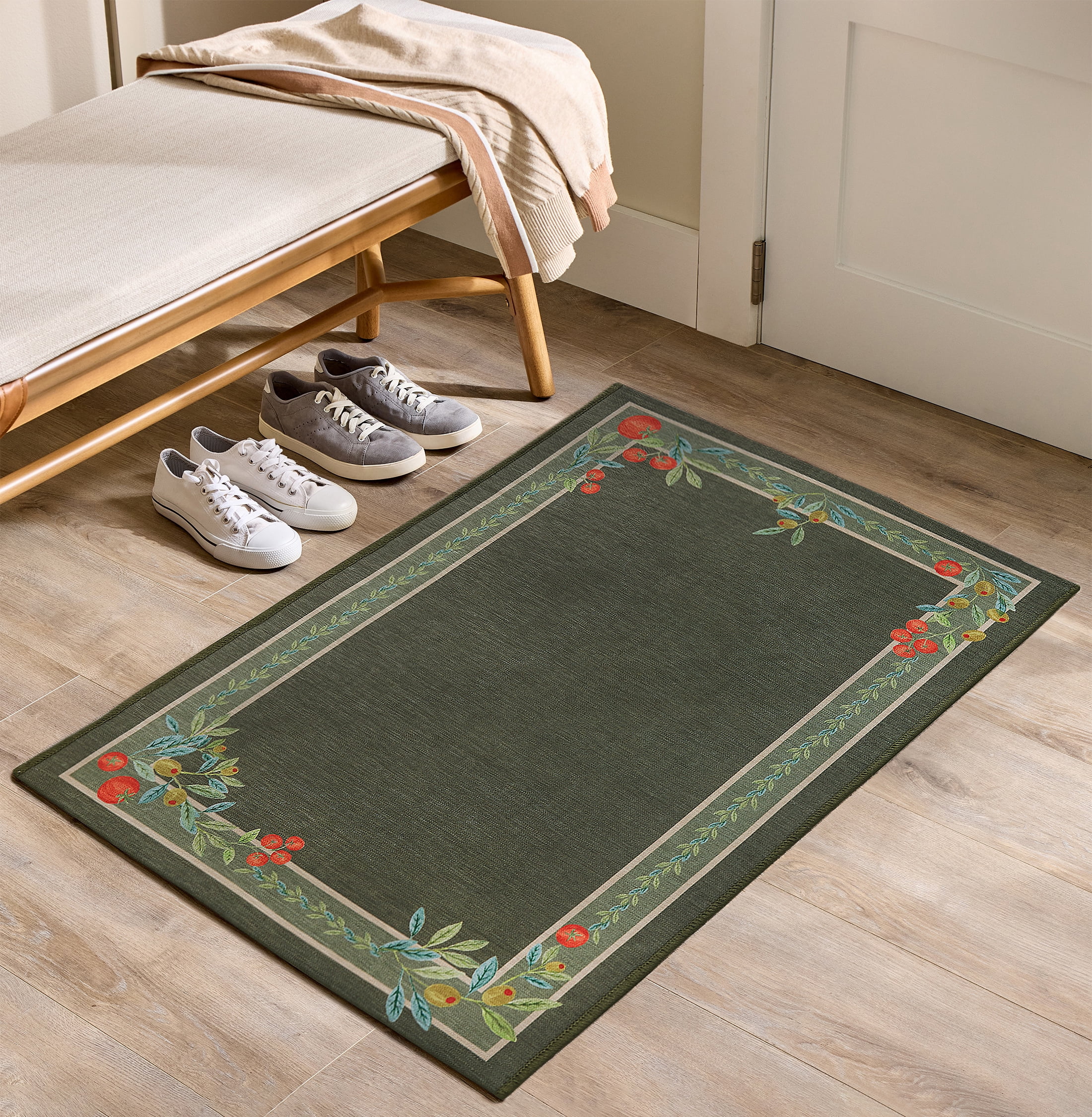 Better Homes & Gardens Green Olive & Tomato 30" x 46" Accent Rug