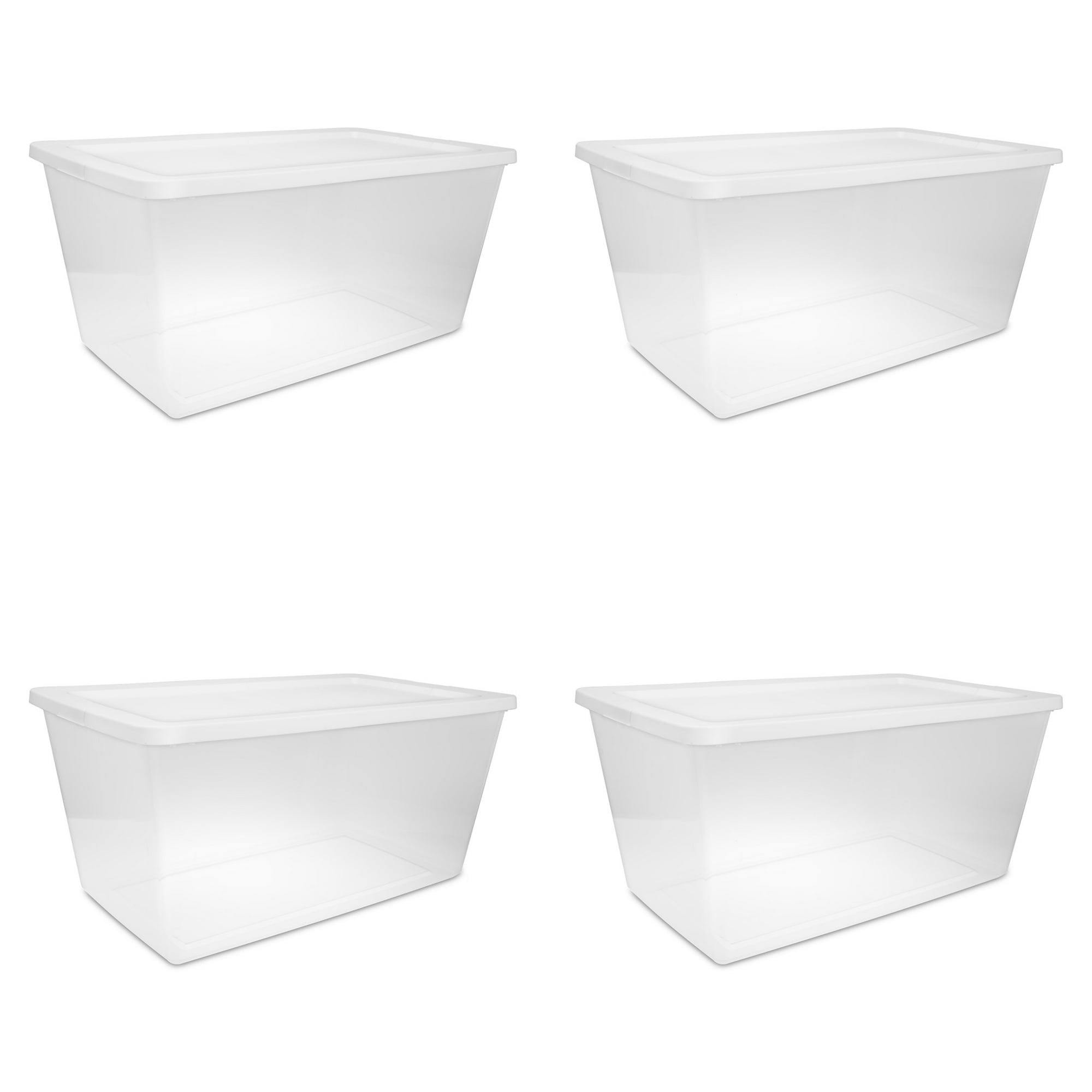 Sterilite Small Storage Bin, 20 Quart Clear Plastic Storage