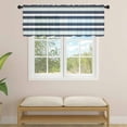 thumbnail image 2 of Aqua Navy Blue Striped Sheer Curtains Valances for Windows Modern Abstract Lines Geometric Chiffon Kitchen Valances for Cafe, Voile Window Treatments Curtains for Living Room Bedroom, 54"x18", 2 of 9