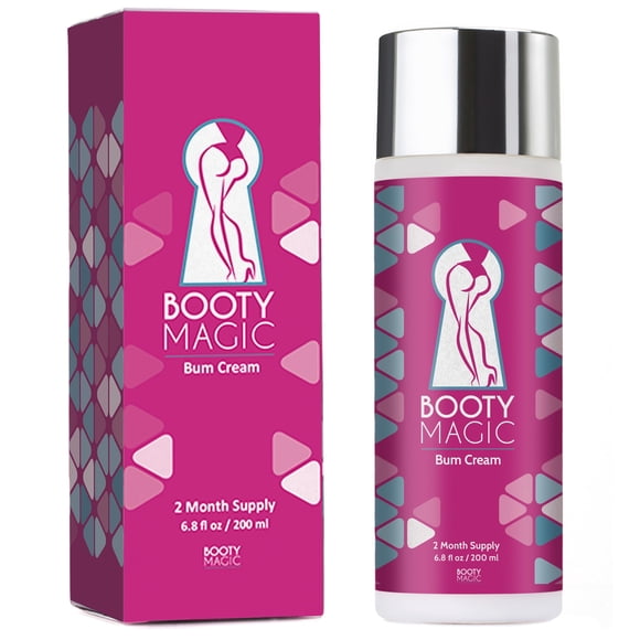 Crema para mejorar los glúteos Booty Magic - Crema para glúteos de 6.8 oz para glúteos más grandes Crema para glúteos más grandes con extracto de raíz de maca Pueraria Mirifica Aloe Vera para volumen,