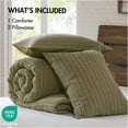 thumbnail image 2 of JERFIT Queen/Full Comforter Set, 3-Piece Cotton Waffle Weave Bedding Set, Stone Washed Soft & Breathable All-Season Duvet Insert with Shams, Sage Green, 2 of 10