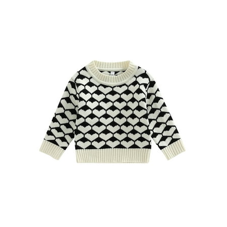 

Ma&Baby Toddler Girls Boys Knitwear Tops Unisex Infant Long Sleeve Knit Pullover Casual Fitted Sweater