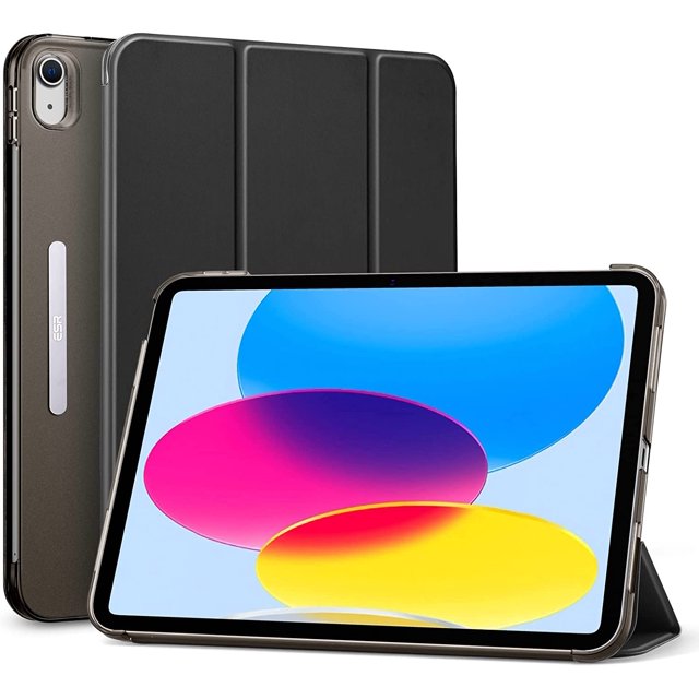 AmPm Ascend Trifold Case Compatible with iPad 10th Generation (2022, 10.9 Inch), Auto Sleep and Wake, Trifold Stand, Lightweight Hard Back Cover, Frosted Black