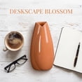 thumbnail image 4 of REGALWOVEN Modern Vase, Matte Ribbed Decorative Flower Vase for Desktop, Shelf & Bathroom, Minimalist Boho Home Decor Accent Orange 2.4"L x 2.4"W x 5.1"H, 4 of 7