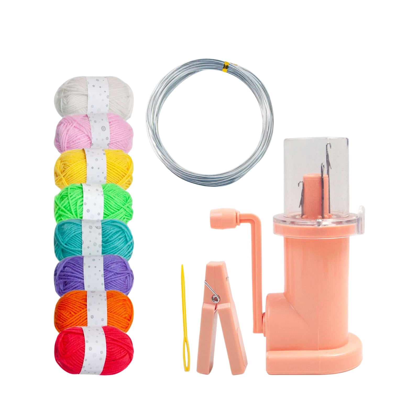 Hand Knitting Machine Compact Manual Portable DIY Darning Patching Tool set Pink