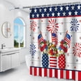 thumbnail image 4 of Cortina de ducha del Día de la Independencia, decoración de baño, tela divisoria, impresión digital, cortina impermeable para baño con ganchos, sin perforaciones, 4 of 5