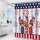 thumbnail image 4 of Cortina de ducha del Día de la Independencia, decoración de baño, tela divisoria, impresión digital, cortina impermeable para baño con ganchos, sin perforaciones, 4 of 6
