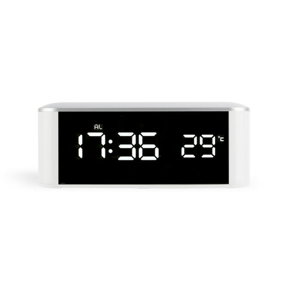 Reloj Despertador LED, TermóMetro, Reloj De Pared Digital Con Segundos Para Personas Mayores, Adultos Con SueñO Profundo, Palabras Blancas
